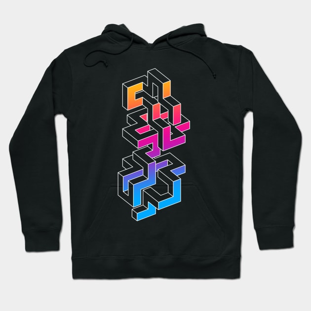 GEOMETRIC 3D MAZE Hoodie by azified